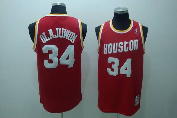 Hakeem Olajuwon Houston Rockets red Throwback jersey