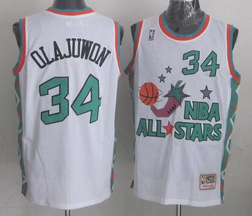 Hakeem Olajuwon Houston Rockets white jersey