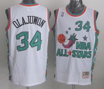 Hakeem Olajuwon Houston Rockets white jersey