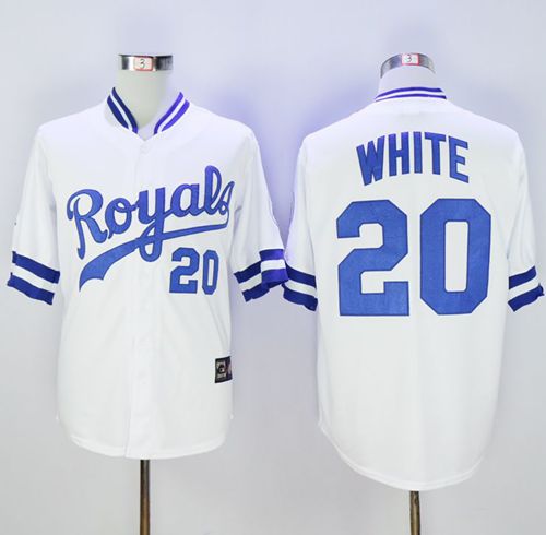 Frank Kansas City Royals white Throwback jersey