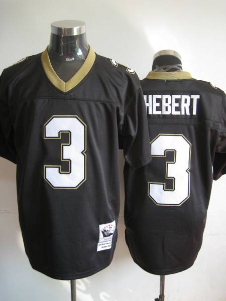 Bobby Hebert New Orleans Saints black Throwback jersey