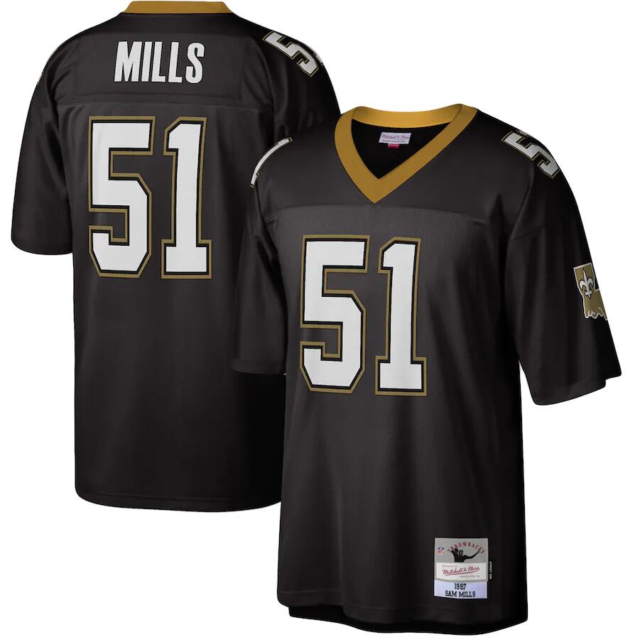 Custom New Orleans Saints black Throwback jersey