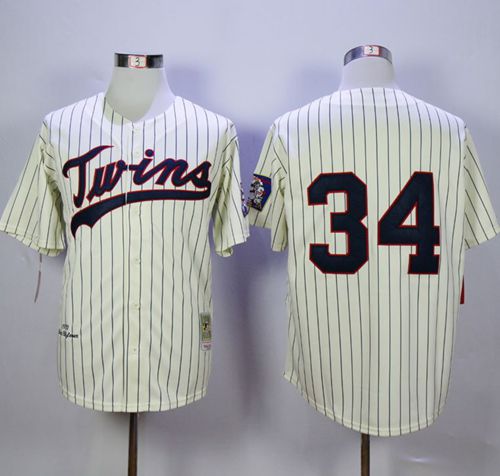 Kirby Puckett Minnesota Twins cream Throwback jersey