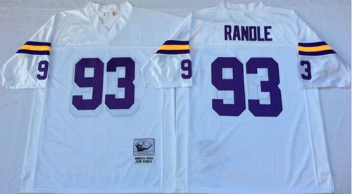 John Randle Minnesota Vikings white Throwback jersey