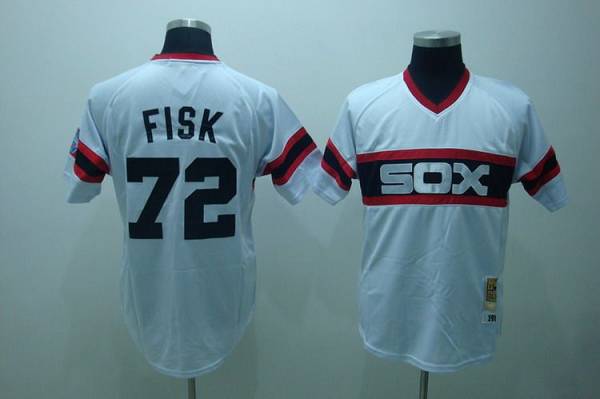 Carlton Fisk Chicago White Sox white Throwback jersey