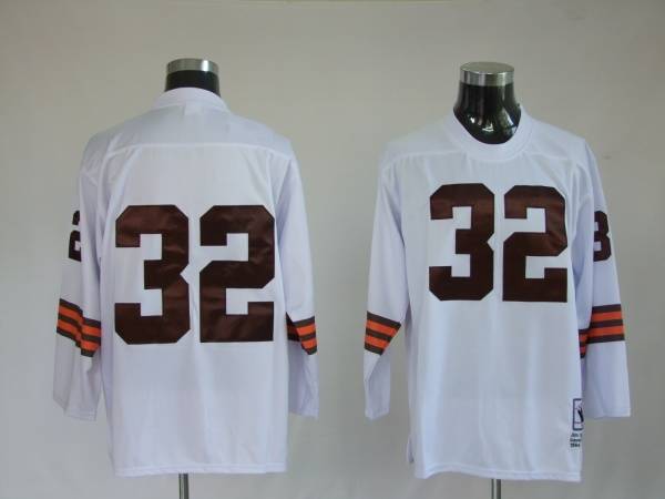 Jim Brown Cleveland Browns white Throwback jersey