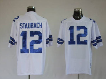 Roger Staubach Dallas Cowboys white Throwback jersey