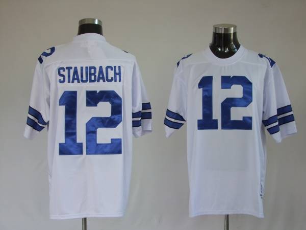 Roger Staubach Dallas Cowboys white Throwback jersey