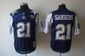 Deion Sanders Dallas Cowboys blue-white Throwback jersey