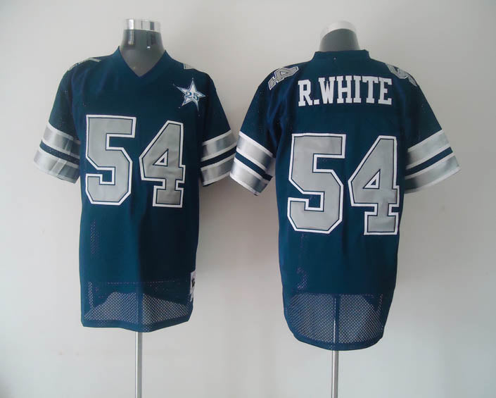 RWhite Dallas Cowboys blue Throwback jersey