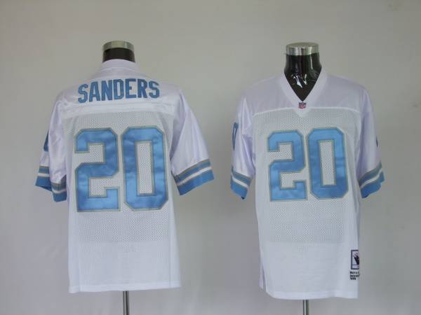 Barry Sanders Detroit Lions white Throwback jersey