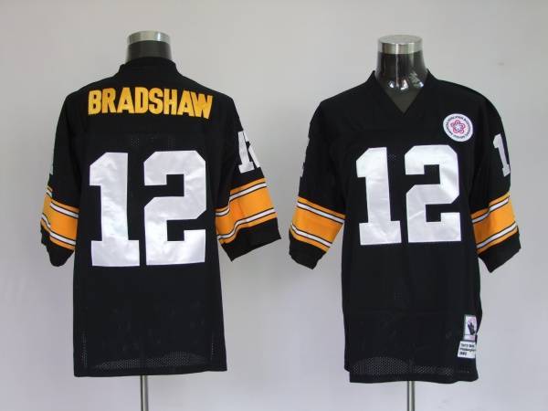 Terry Bradshaw Pittsburgh Steelers black Throwback jersey