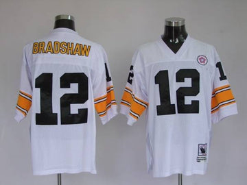 Terry Bradshaw Pittsburgh Steelers white Throwback jersey