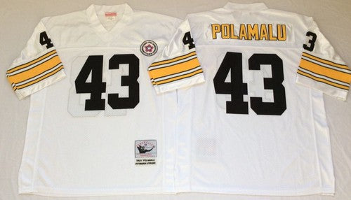Troy Polamalu Pittsburgh Steelers white Throwback jersey