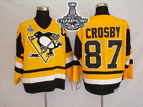 Sidney Crosby Pittsburgh Penguins yellow jersey