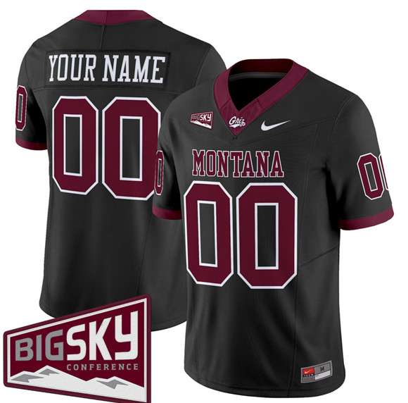 Custom Montana Grizzlies black jersey