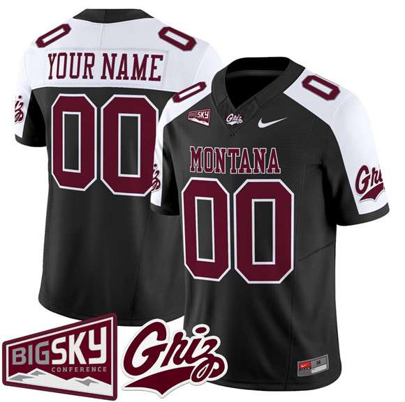 Custom Montana Grizzlies black Alternate jersey