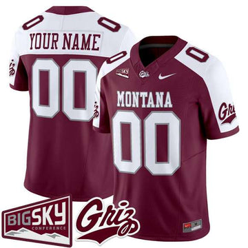 Custom Montana Grizzlies maroon Alternate jersey