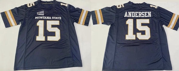Custom Montana State Bobcats navy jersey