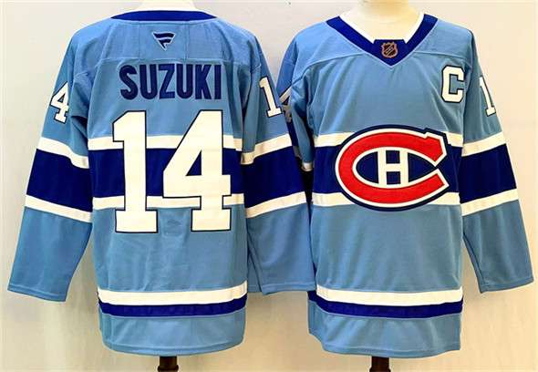 Nick Suzuki Montreal Canadiens blue Reverse Retro jersey