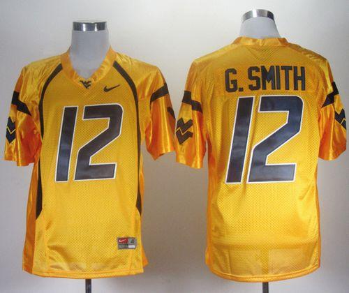 Geno Smith West Virginia Mountaineers gold jersey