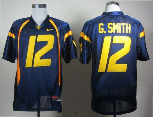 Geno Smith West Virginia Mountaineers navy jersey