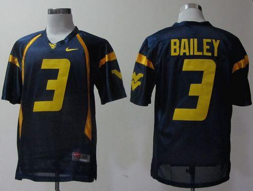 Stedman Bailey West Virginia Mountaineers navy jersey