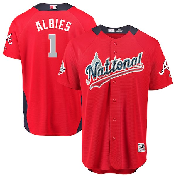 Ozzie Albies National League All-Star red All-Star jersey