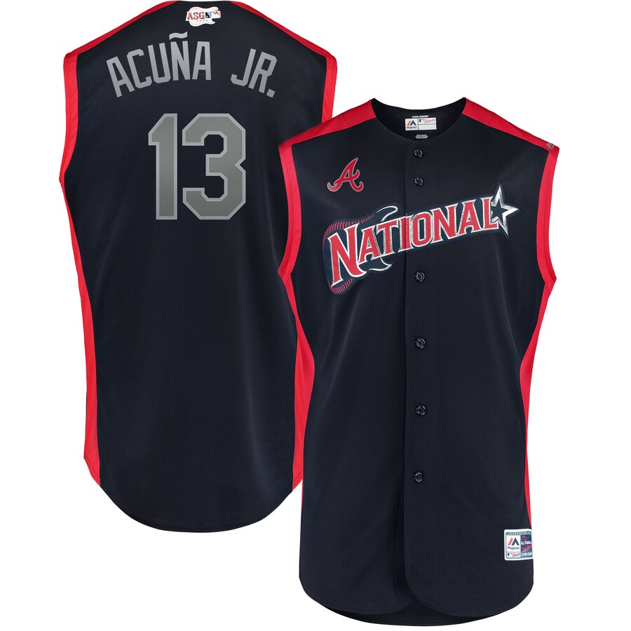 Ronald Acuna Jr National League All-Star navy All-Star jersey