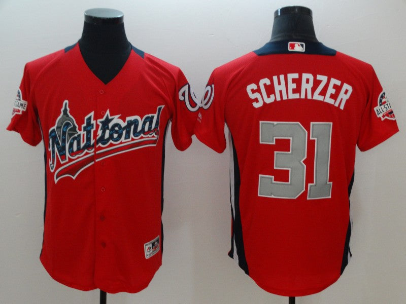 Scherzer Majestic National League All-Star red All-Star jersey