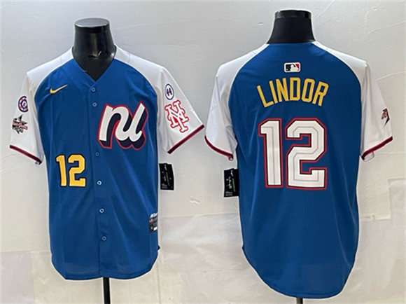 Francisco Lindor National League All-Star blue All-Star jersey