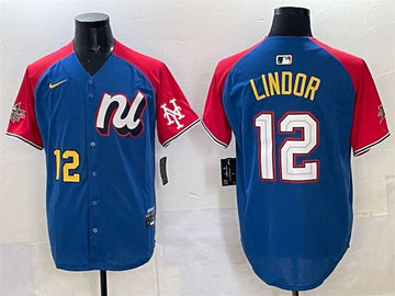 Francisco Lindor National League All-Star blue-red All-Star jersey