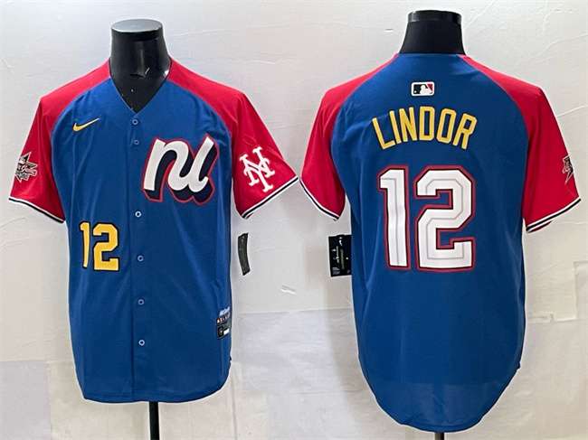 Francisco Lindor National League All-Star blue-red All-Star jersey
