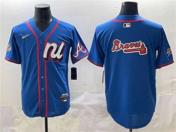 Atlanta Braves Team Big Logo National League All-Star blue All-Star jersey
