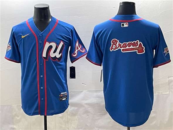 Atlanta Braves Team Big Logo National League All-Star blue All-Star jersey