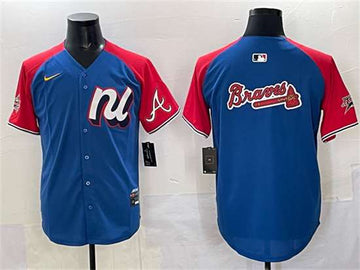 Atlanta Braves Team Big Logo National League All-Star blue-red All-Star jersey