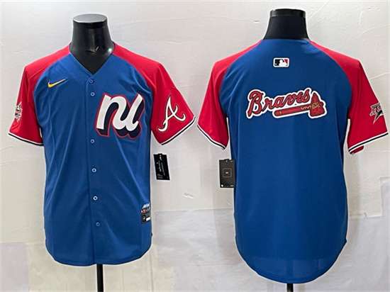 Atlanta Braves Team Big Logo National League All-Star blue-red All-Star jersey