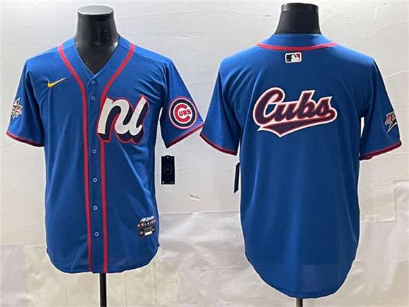Chicago Cubs Team Big Logo National League All-Star blue All-Star jersey