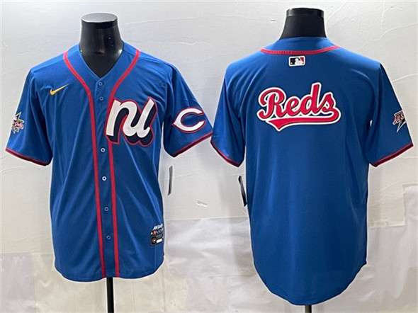 Cincinnati Reds Team Big Logo National League All-Star blue All-Star jersey