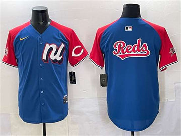 Cincinnati Reds Team Big Logo National League All-Star blue-red All-Star jersey