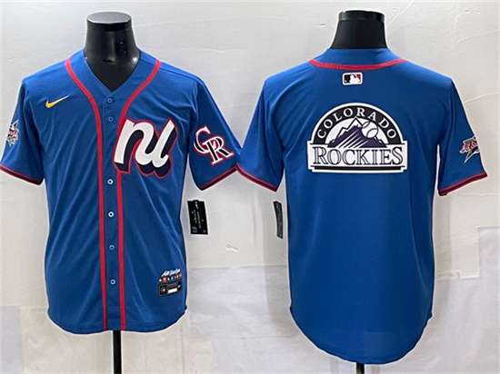 Colorado Rockies Team Big Logo National League All-Star blue All-Star jersey
