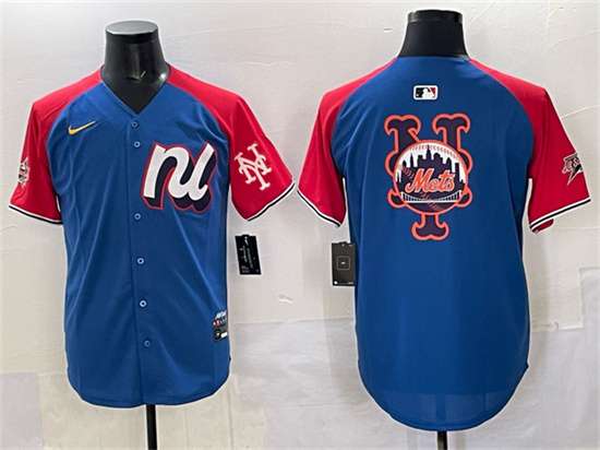 New York Mets Team Big Logo National League All-Star blue-red All-Star jersey