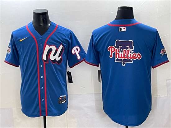 Philadelphia Phillies Team Big Logo National League All-Star blue All-Star jersey