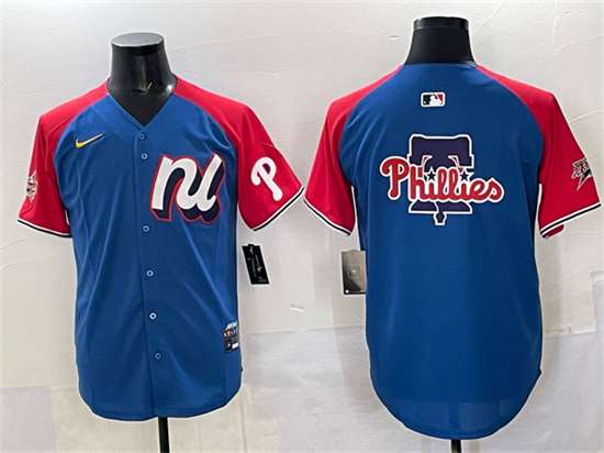 Philadelphia Phillies Team Big Logo National League All-Star blue-red All-Star jersey