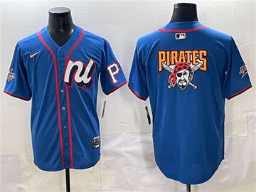 Pittsburgh Pirates Team Big Logo National League All-Star blue All-Star jersey