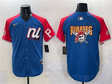 Pittsburgh Pirates Team Big Logo National League All-Star blue-red All-Star jersey