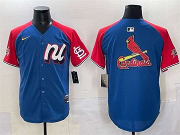 St Louis Cardinals Team Big Logo National League All-Star blue-red All-Star jersey