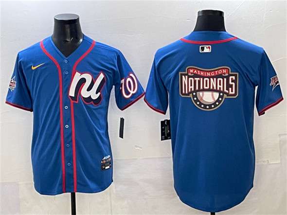 Washington Nationals Team Big Logo National League All-Star blue All-Star jersey