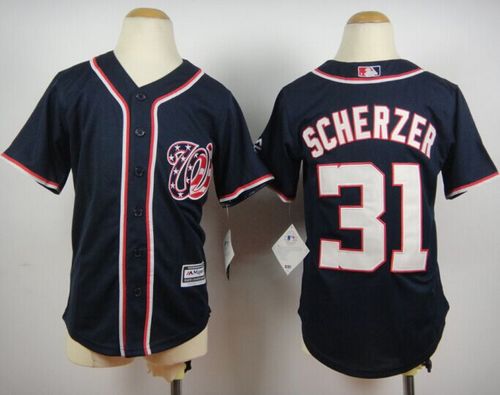 Max Scherzer Washington Nationals blue jersey