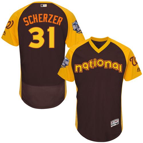 Max Scherzer Washington Nationals brown All-Star jersey